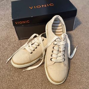 Vionic Hattie Tennis Shoes, Ivory, Size 6
